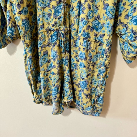 Novella Royale Romper Blue Rose Luna Floral Pattern Wide Sleeve Boho Small - Picture 5 of 7